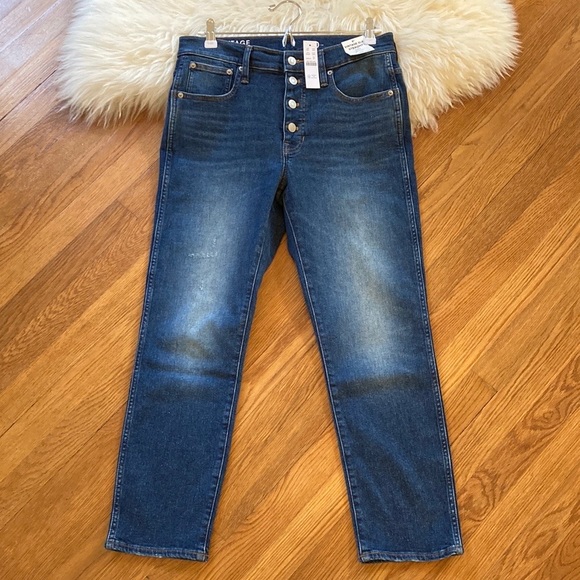 J. Crew High-Waisted Vintage Slim-Straight Button-Front Jeans in Lodge Wash